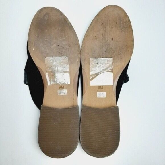 AEO American Eagle Flat slip-on Shoes Mules Black Faux Suede Sz 9 - Picture 12 of 13